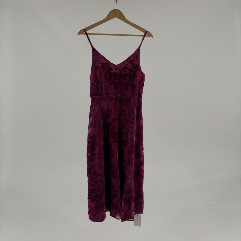 Yumi Kim Velvet Floral Slip Dress in Deep Berry